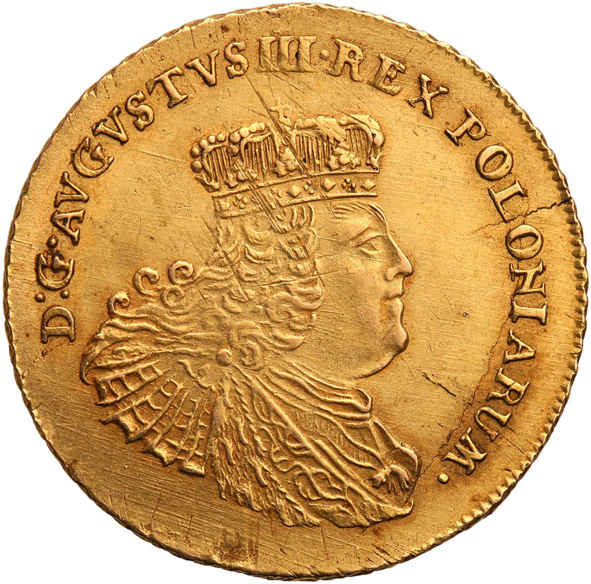 August III Sas. 5 talarów w złocie (August d'or) efraimek 1755, Lipsk